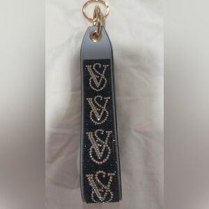 Blue Victoria Secret Wristlet Strap Keychain